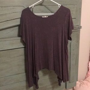 Gray distressed top with open back
